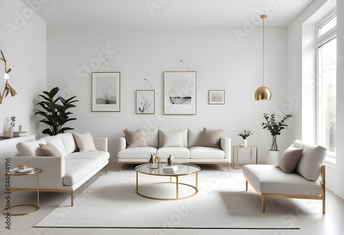 white and gold theme modern interior