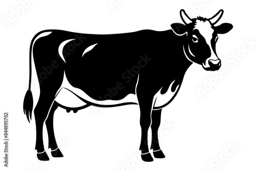 cow animal silhouette vector illustration