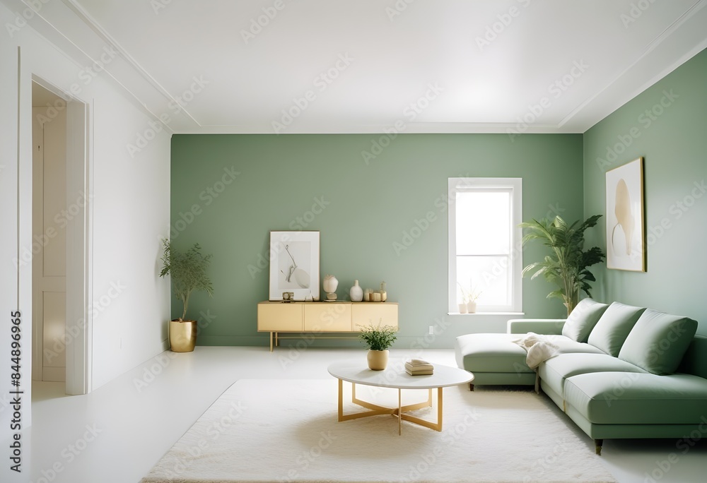 Fototapeta premium white and gold theme modern interior