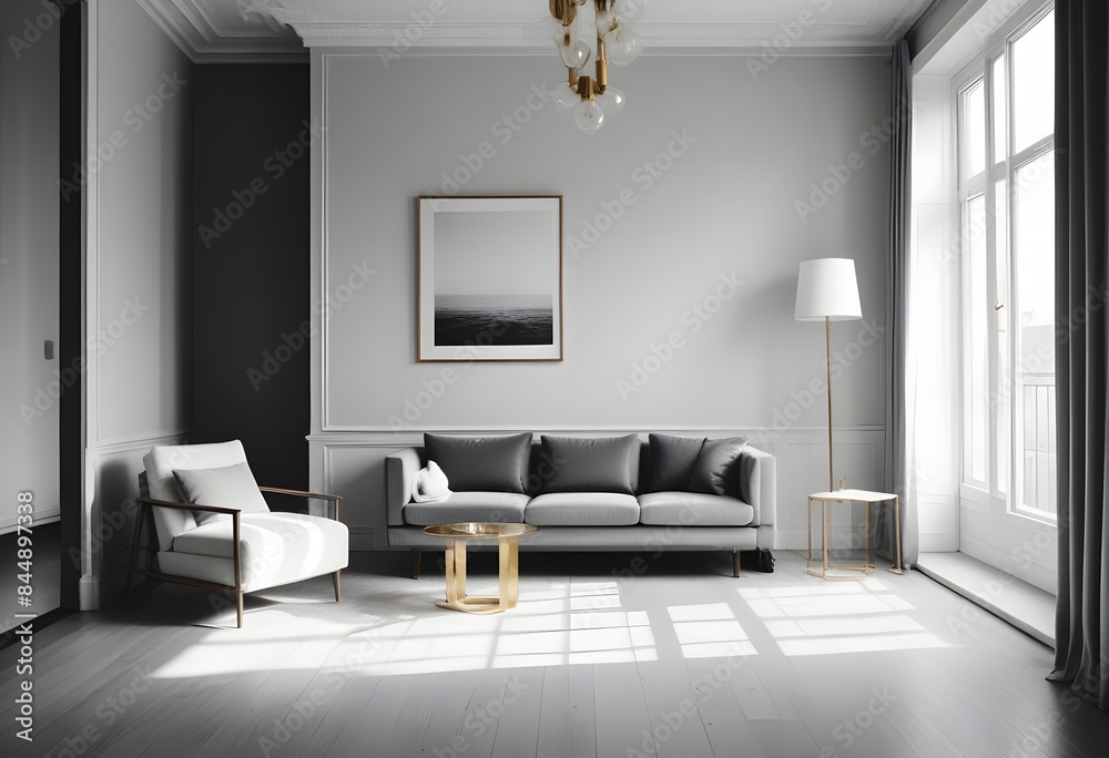 white and gold theme modern interior