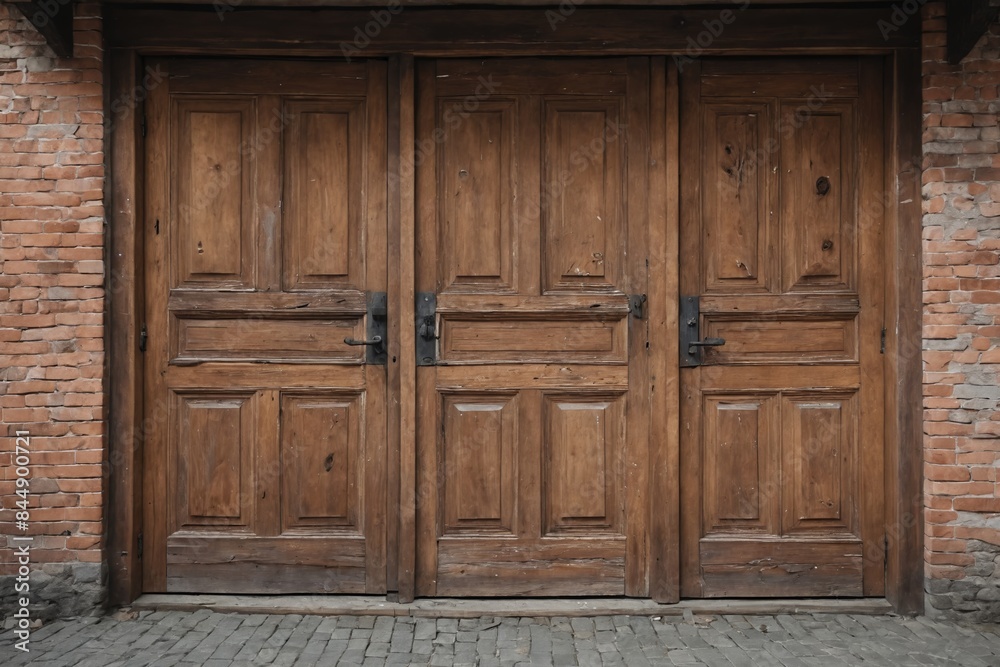 Historical Elegance: Ornate Wooden Doors on an Old Building Historical Elegance: Ornate Wooden Doors on an Old Building