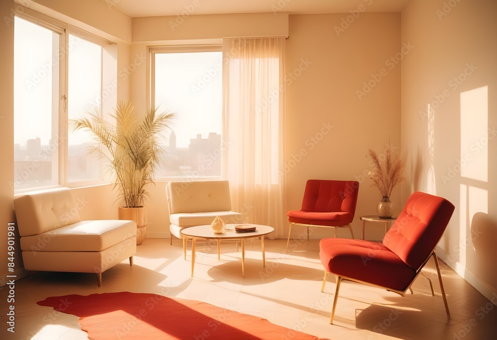 Fototapeta premium white and gold theme modern interior