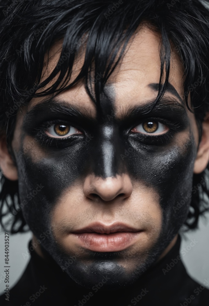 Enigmatic Hair and Ears: Intriguing Glimpse of a Character against Gray Background Enigmatic Hair and Ears: Intriguing Glimpse of a Character against Gray Background