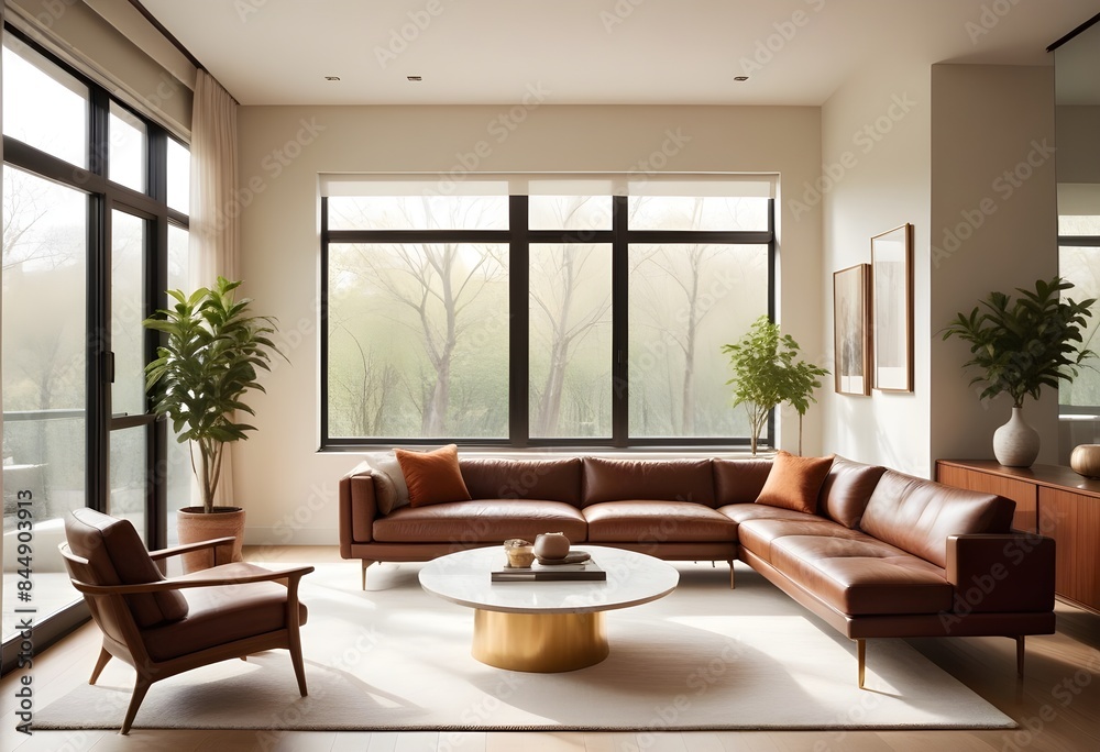 Fototapeta premium white and gold theme modern interior