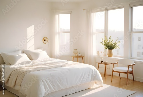 white and gold theme modern interior