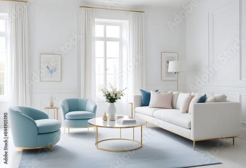 Wallpaper Mural white and gold theme modern interior Torontodigital.ca