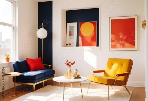 white and gold theme modern interior