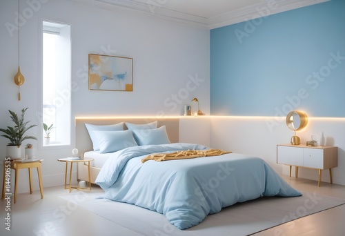 white and gold theme modern interior