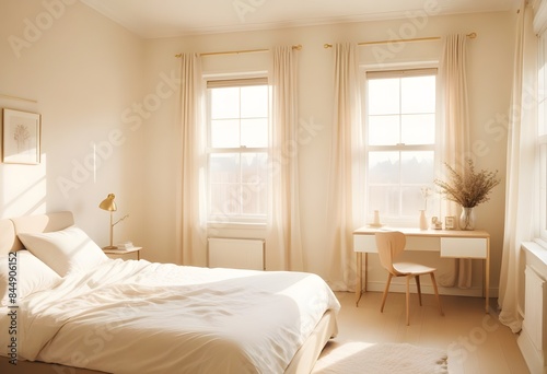 white and gold theme modern interior