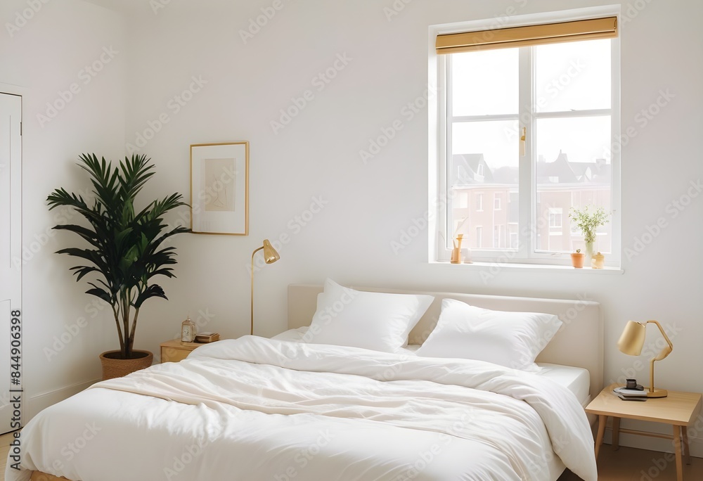 Fototapeta premium white and gold theme modern interior