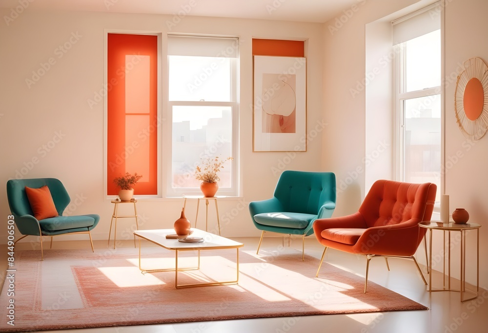 Fototapeta premium white and gold theme modern interior