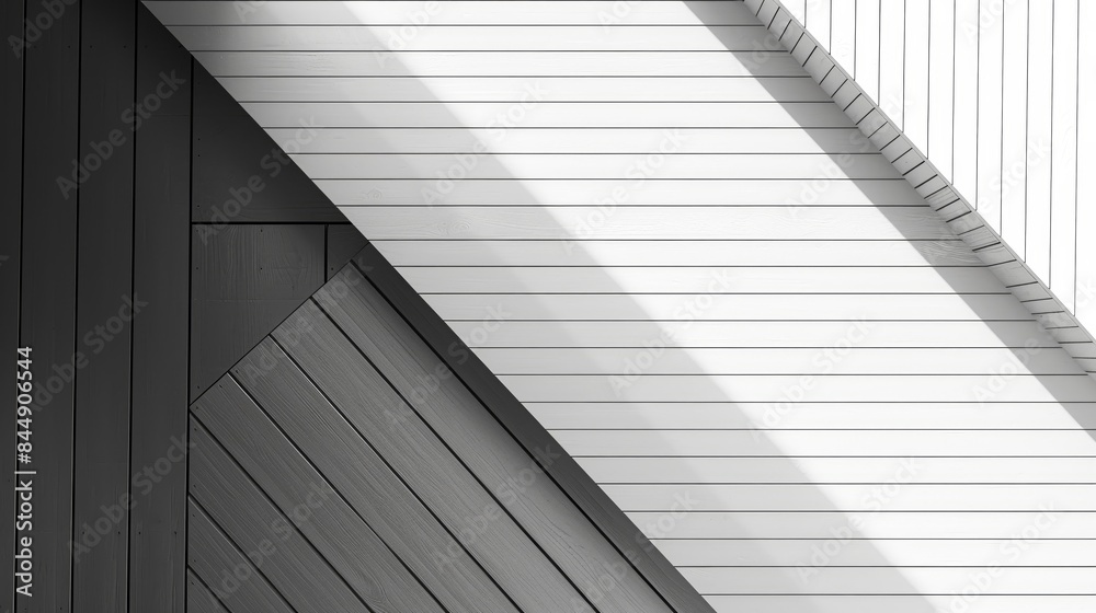 Obraz premium Siding installation flat design top view exterior siding 3D render black and white