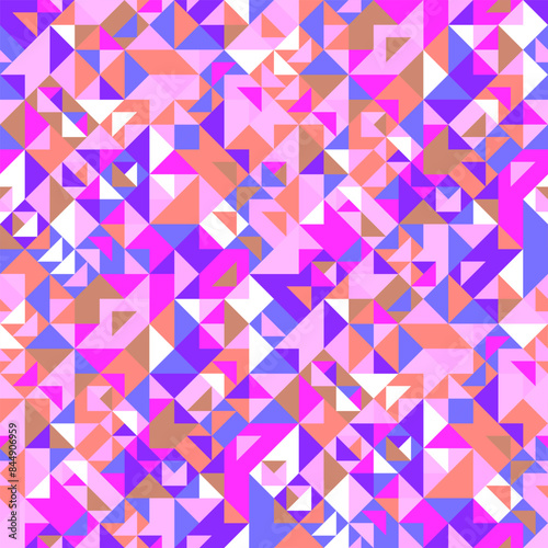 Seamless colorful triangle pattern background - abstract vector illustration