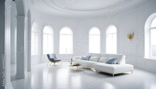 white and gold theme modern interior