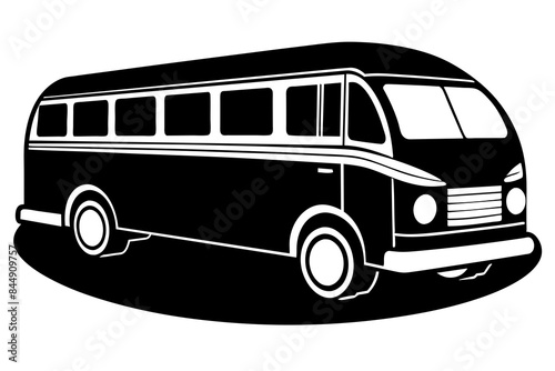 bus transport silhouette vector illustration