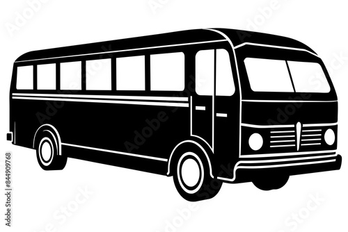 bus transport silhouette vector illustration