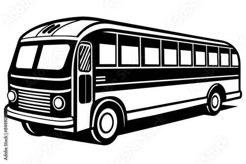 bus transport silhouette vector illustration