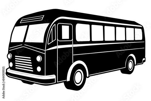 bus transport silhouette vector illustration