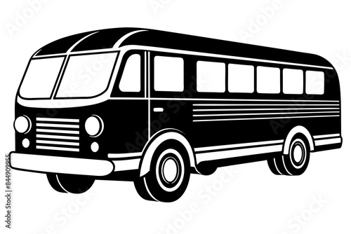bus transport silhouette vector illustration