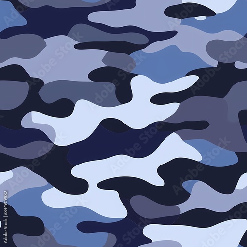Simple Camouflage seamless pattern in Navy. Military camouflage. illustration formats 4096 x 4096 © StockArtEmpire.AI