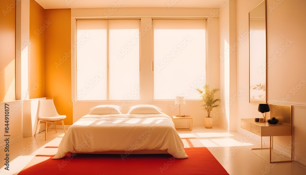 Fototapeta premium white and gold theme modern interior