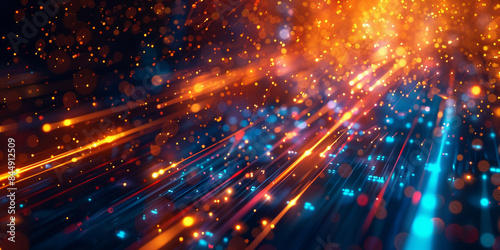 Wallpaper Mural Futuristic Digital Data Stream in Cyberspace Torontodigital.ca