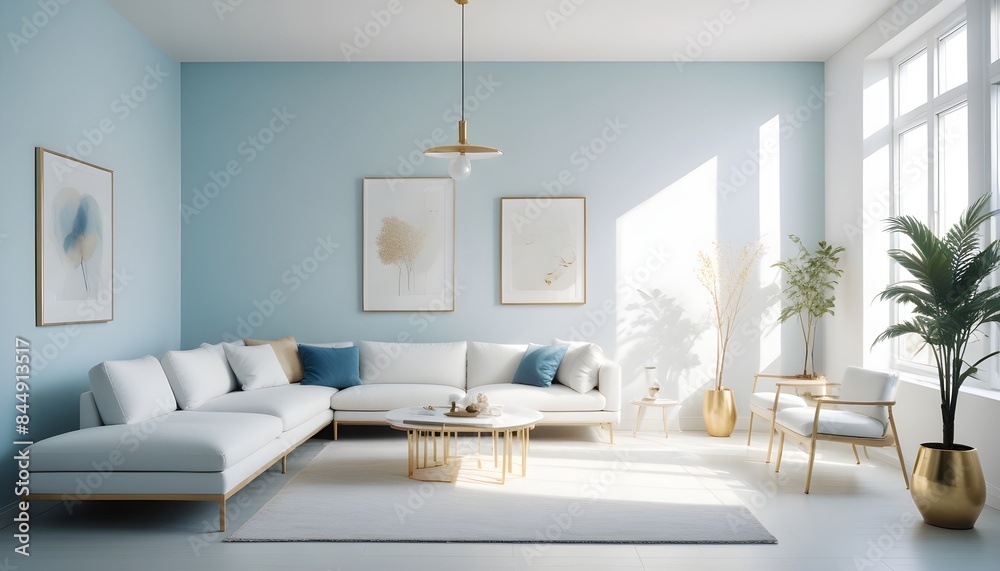 white and gold theme modern interior