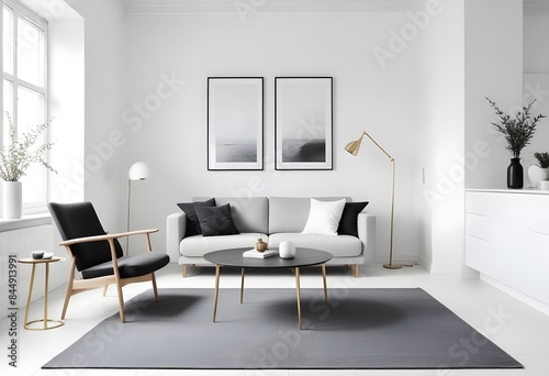 white and gold theme modern interior