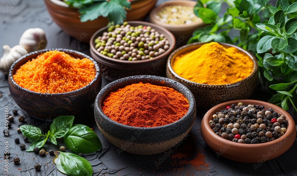 Set of different indian spices for meny food tasty Set of different indian spices for meny food tasty