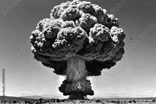 Mushroom Cloud of a Nuclear Explosion Frozen in Time photo