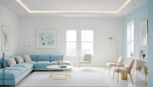 white and gold theme modern interior