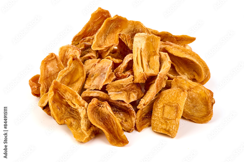 Dried persimmons, close-up, isolated on white background. Dried persimmons, close-up, isolated on white background.