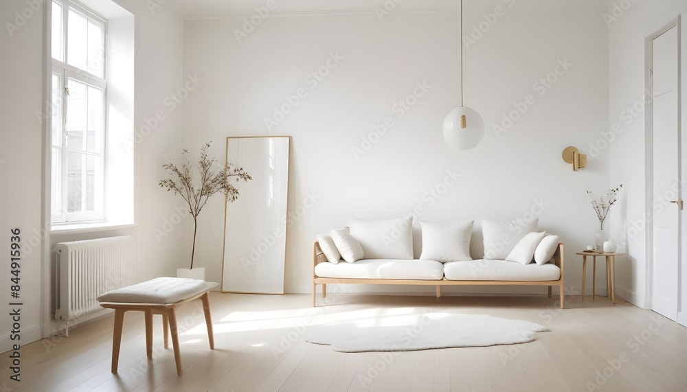 Fototapeta premium white and gold theme modern interior