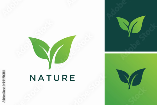 Leaf ecology nature element icon vector logo design inspiration