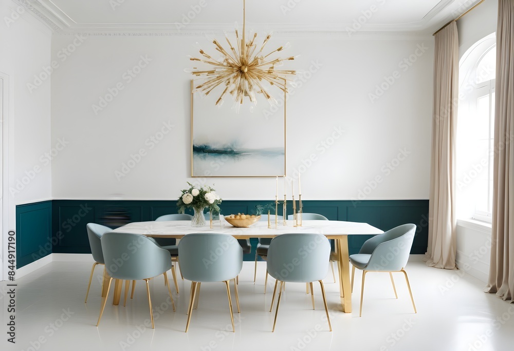 white and gold theme modern interior
