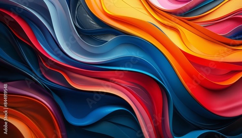 Abstract pattern with vibrant colors, dynamic shapes, contemporary art, digital illustration