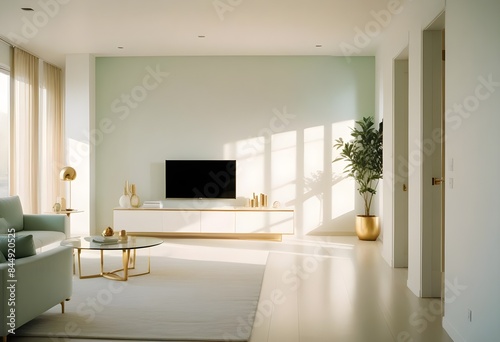 white and gold theme modern interior