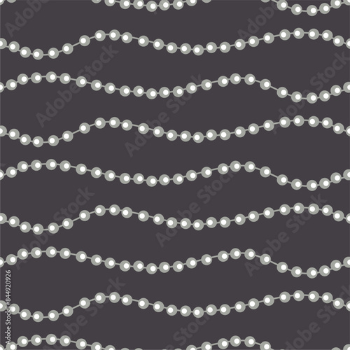 Seamless glamour print pattern with beads jewelry art decor wallpaper for textile, package, paper	