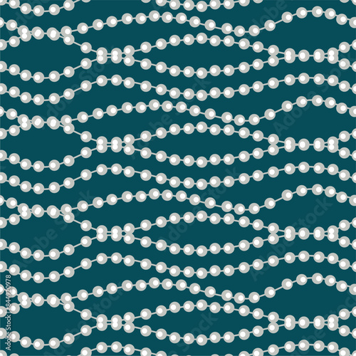 Seamless glamour print pattern with beads jewelry art decor wallpaper for textile, package, paper	