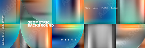 Circle triangle geometric web site page template. Vector Illustration For Wallpaper, Banner, Background, Card, Book Illustration, landing page