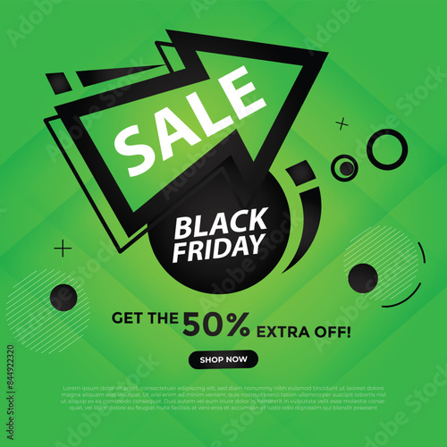 Black Friday banner design template for promotion, vector illustration 
