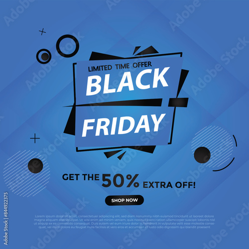 Black Friday banner design template for promotion, vector illustration 