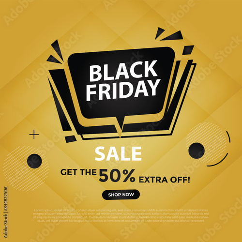 Black Friday banner design template for promotion, vector illustration 