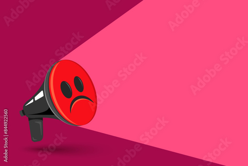 Vintage megaphone with positive smile