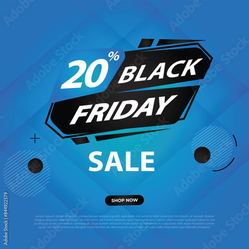 Black Friday banner design template for promotion, vector illustration 