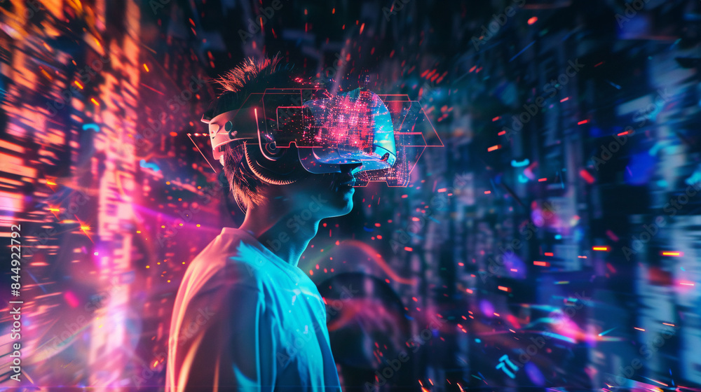 Virtual Reality Experience in Neon City Virtual Reality Experience in Neon City