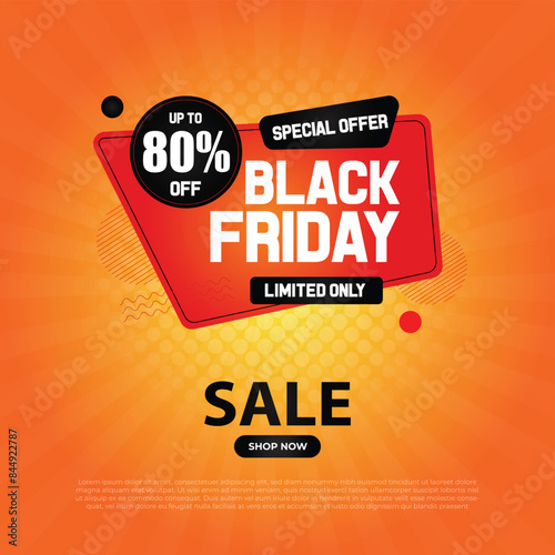 Black Friday banner design template for promotion, vector illustration 