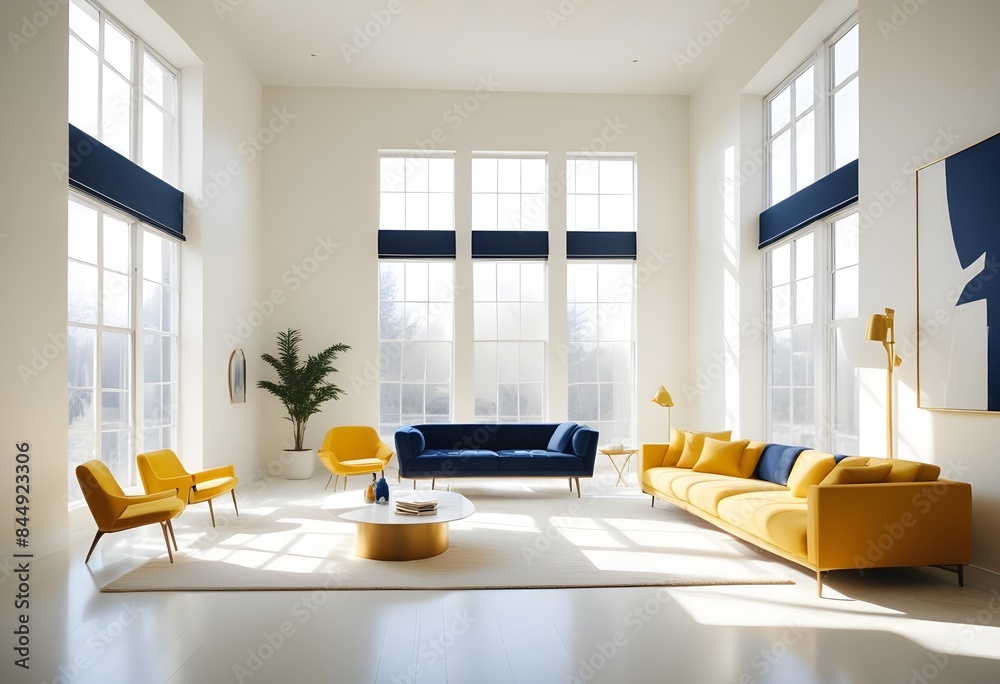 Fototapeta premium white and gold theme modern interior