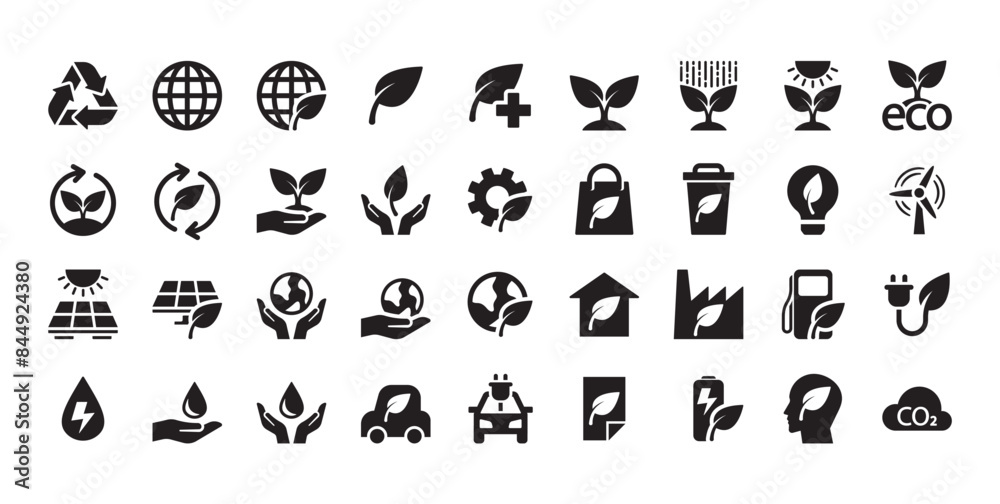 custom made wallpaper toronto digitalSet Of Black And White Vector Ecology Icons Representing Environmental Concepts Such As Recycling, Renewable Energy