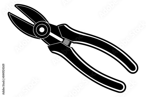 Pliers Plus cut silhouette vector illustration